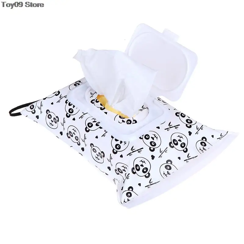 

Eco-friendly Easy-carry Snap-strap Wipes Container Wet Wipes Bag Clamshell Cosmetic Pouch Clutch and Clean Wipes Carrying Case