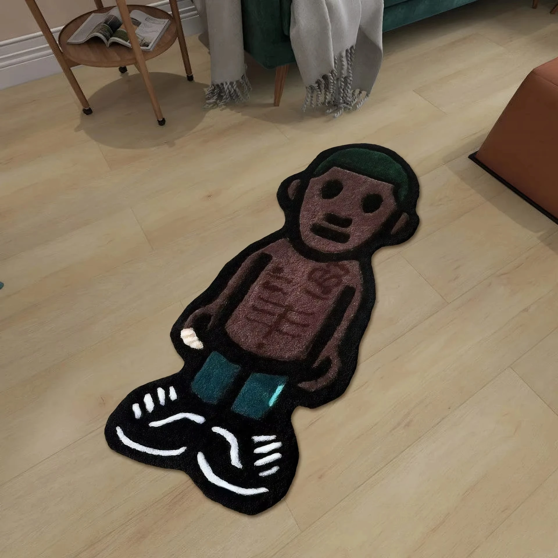 VIKAMA Teppich in Form von Cartoon-Figuren, cooler Jungen-Teppich, Fußmatte, Willkommensmatte, Teppich für Schlafzimmer, Teppich für Wohnzimmer, Heimdekoration – Detail 5