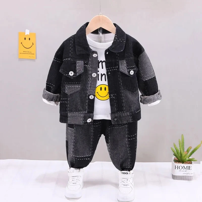 Children Fashion Suit Spring Kids Boy Girl Denim Coat Hoodies Pants 2Pcs/Sets Baby Toddler Clothing Infant Sportswear 0-5 Years newborn baby clothing set