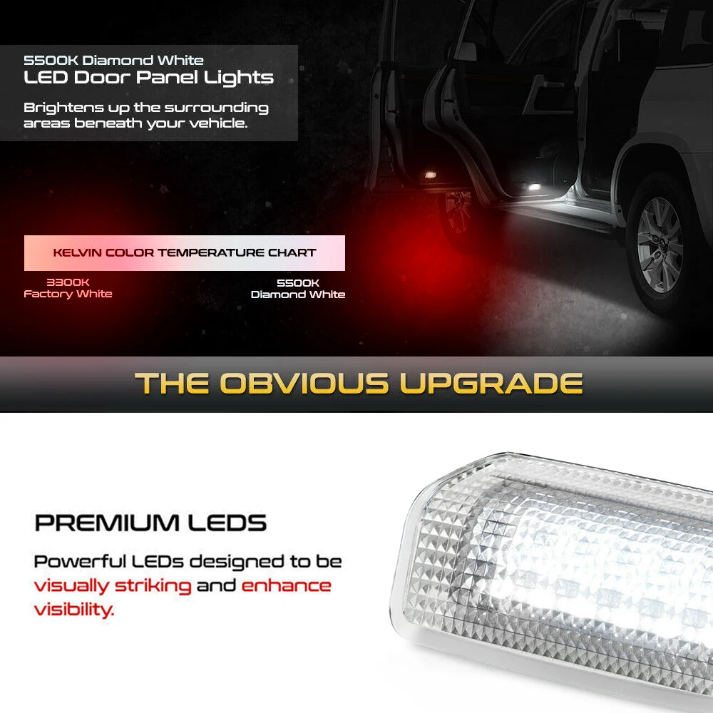 2Pc LED Door Courtesy Interior Light