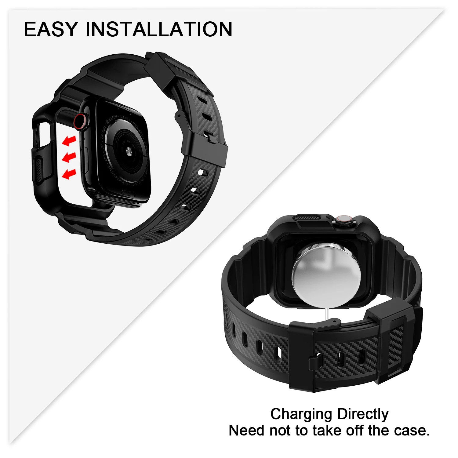 Rugged Armor Watch Strap with Durable Protective Case