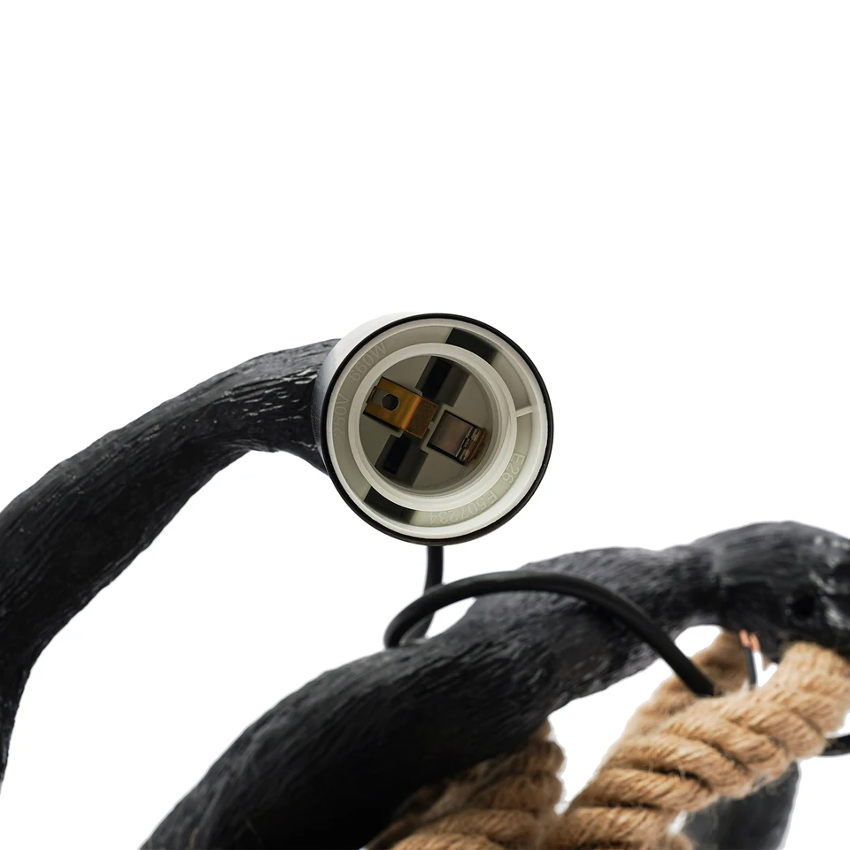 Adjustable Hemp Rope Monkey Pendant Light Chandelier