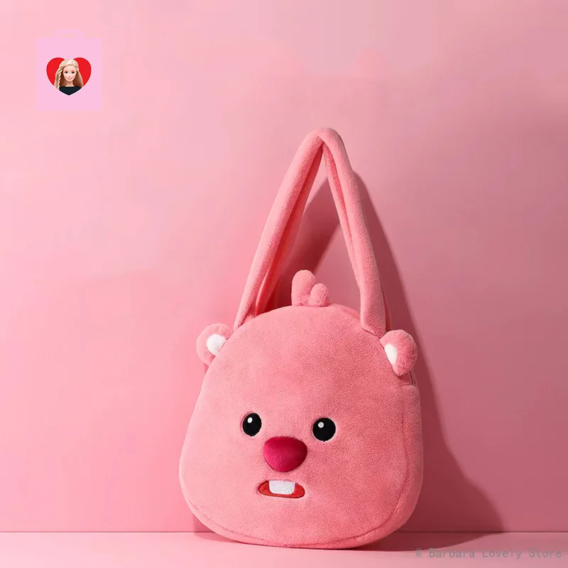 

Miniso Loopy Plush Tote Bag Pink Y2K Cartoon Cute Shoulder Bag Fashion Versatile Large Capacity Handbag Women Girls Bag Kawaii