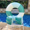 Children Adult Inflatable Swimming Ring Pool Float Vintage Striped Swimming Laps Water Sport Swim Circle For Pool Party 4