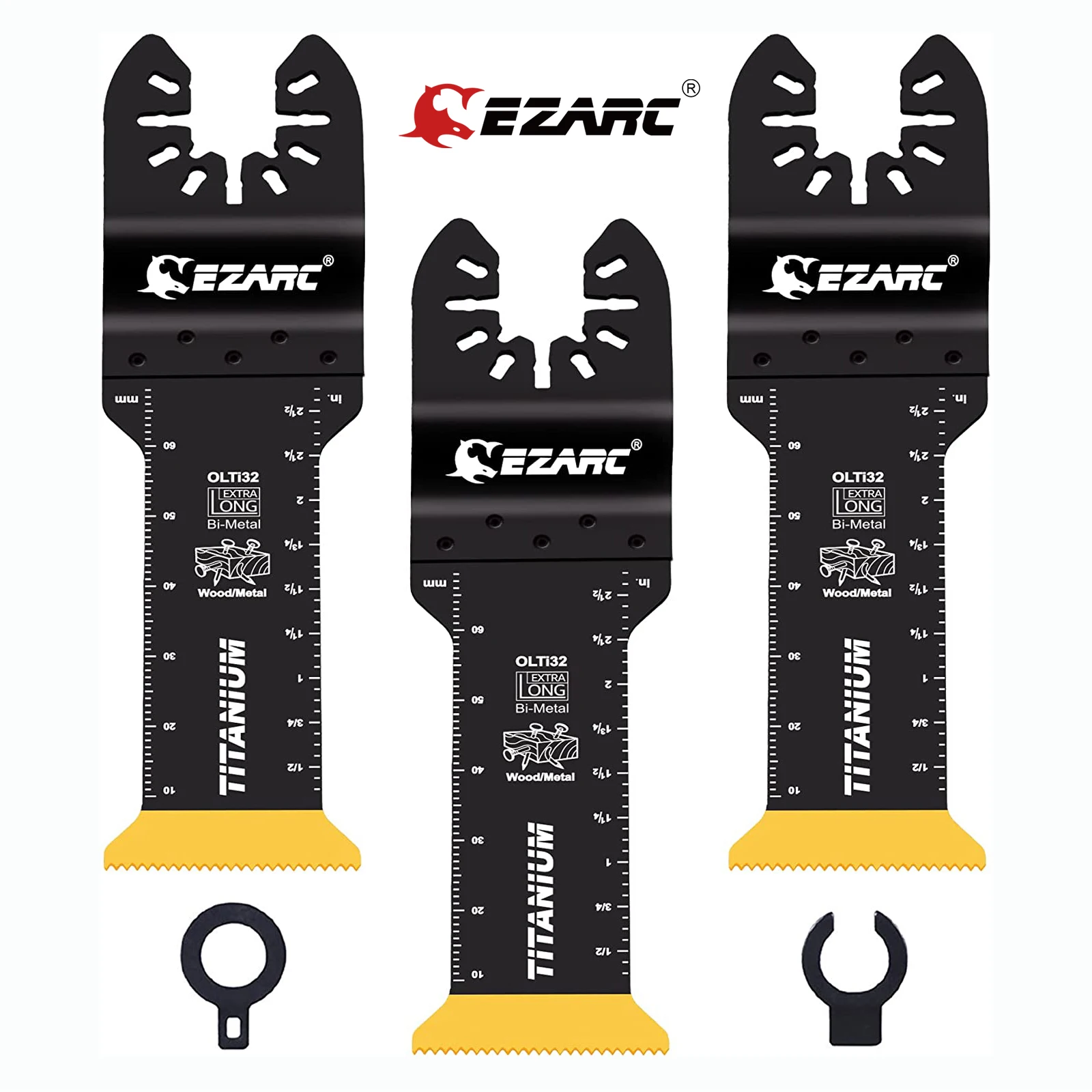 Ezarc Titanium Oscillating Multitool Blades, Extralong Reach 3pcs