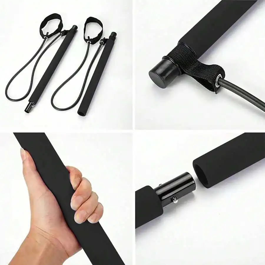 Pilates Bar Kit With Resistance Bands For Full Body Home Workout_voghion.com