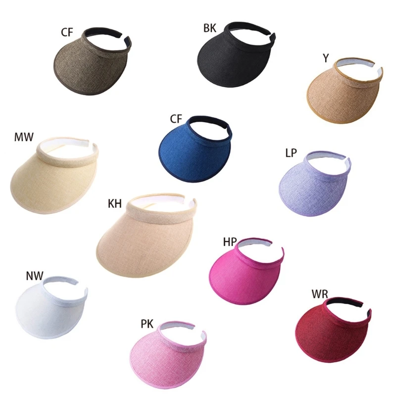 

2023 New Low Weave Baseball Cap Solid Color Sunscreen Outdoor Sports Running Tennis Empty Top Clip-On for Sun Visor Hat