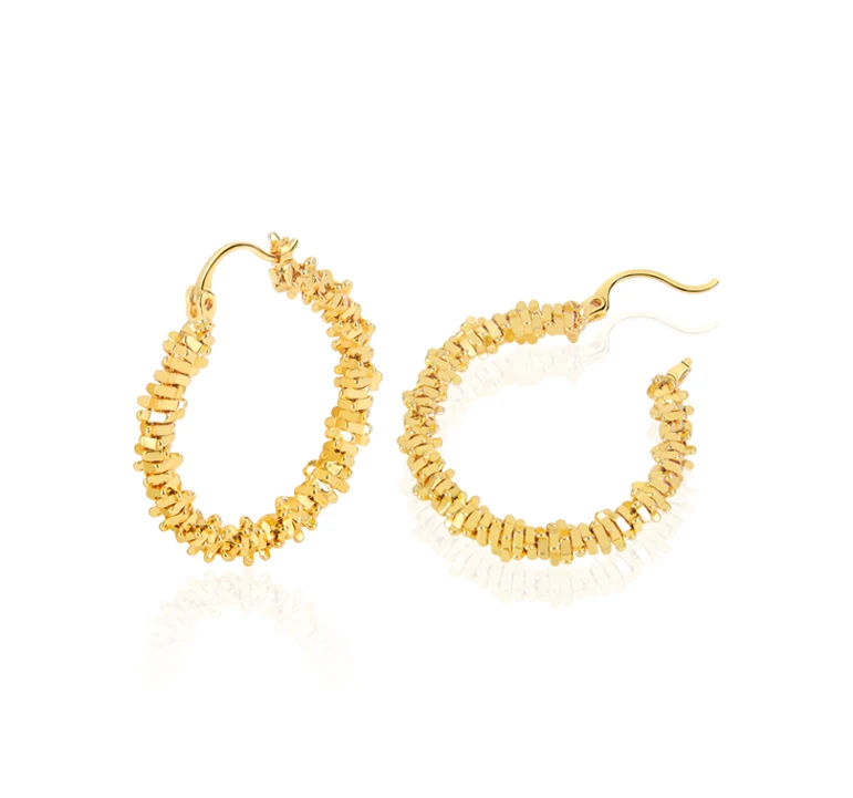 Übertriebene große Creolen mit Clip, 21 Karat vergoldet, Vintage-Stil, gedrehte Wellen, Kreis-Tropfenohrringe, Dubai, Damen, Party, Schmuck, Geschenke – Detail 8