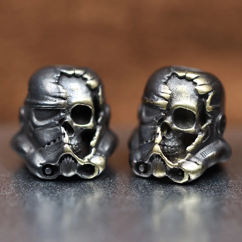 

Dead Soldier Skull Face Half Helmet Knife Beads Lanyard Pendant Brass Charms EDC Tool Survival Bracelet DIY Paracord Accessories