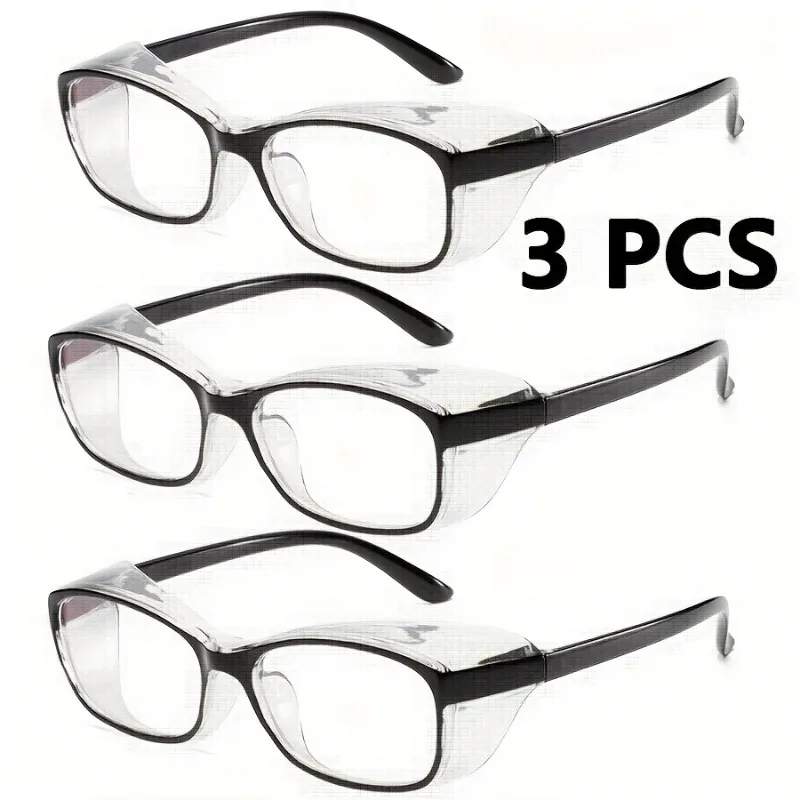 3PCS Colors Safety Glasses Clear Flat Light Anti-fog Eye Protection & Perfect Gift image 2