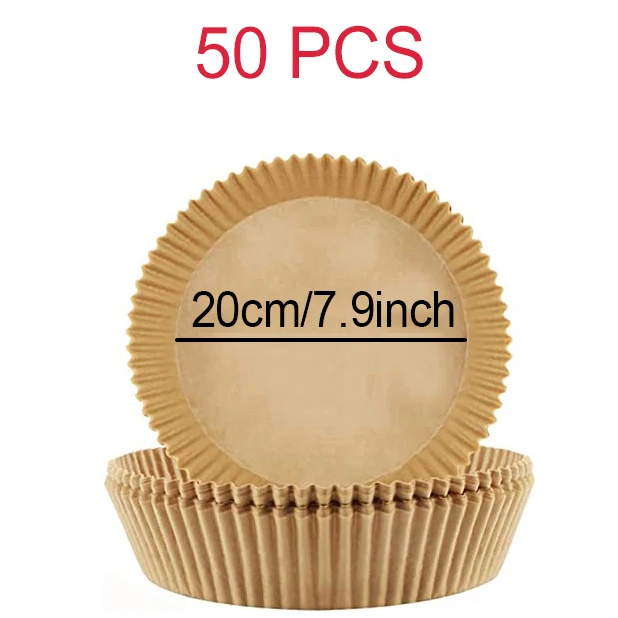 Oil-Proof Disposable Parchment Liner for Air Fryers - 23cm Square/Round Baking Mat