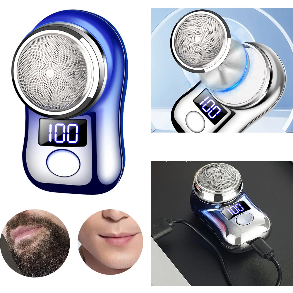 LED 디지털 디스플레이 전기면도기 방수 미니 여행용 전기면도기 USB 남성용 수염 트리머 깔끔한 면도