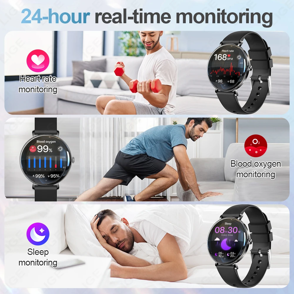 LIGE Ultra Thin Smart Watch 2025 For Women Answer Make Calls 1.43" AMOLED Waterproof Fitness Smartwatch Heart Rate Sleep Monitor