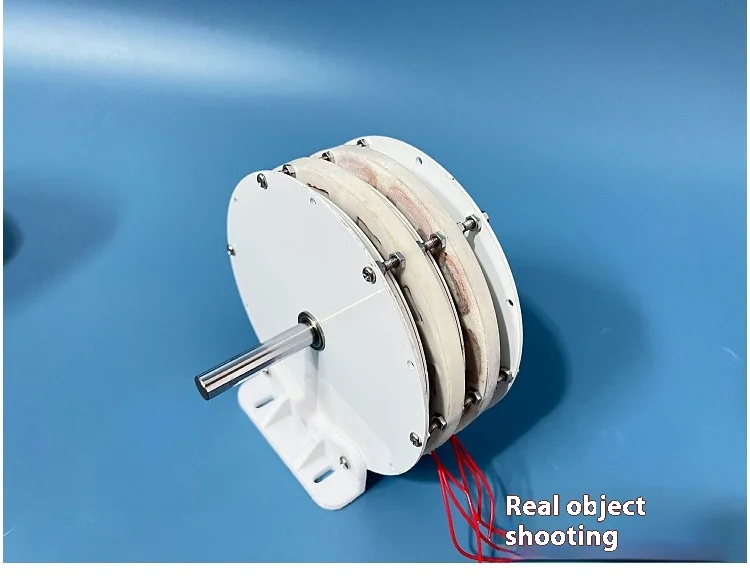 Double-layer stacked 300W * 2 permanent disk coreless generator with high effici