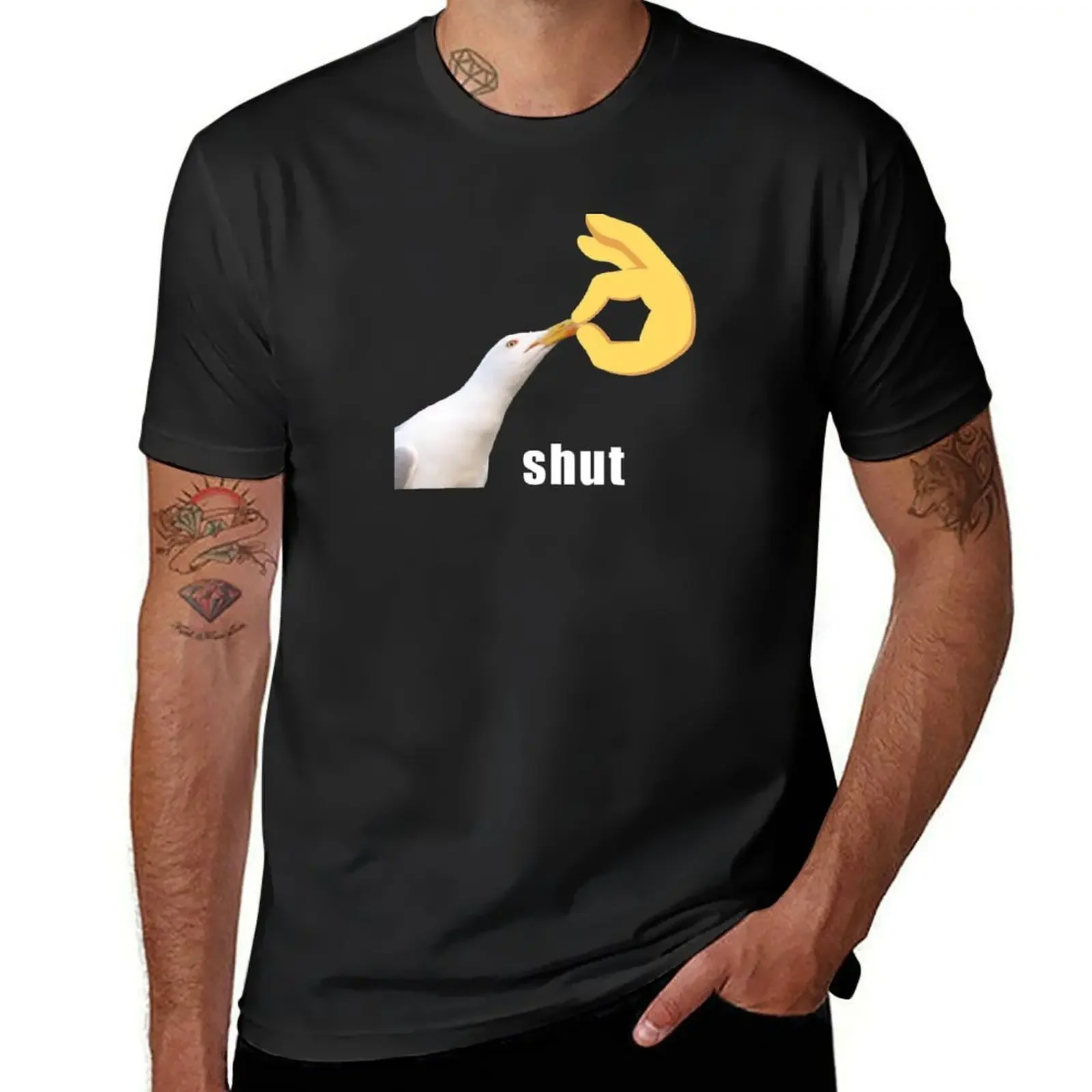 

Shut Seagull meme T-shirt blanks boys whites hippie clothes oversized t shirts for men