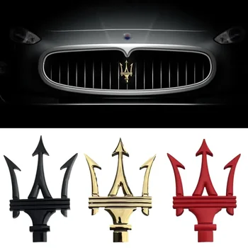 Emblema della copertura del logo Emblema della griglia anteriore dell'auto per Maserati Quattroporte Ghibli Cinquettroporte Levante Trident Accessori adesivi