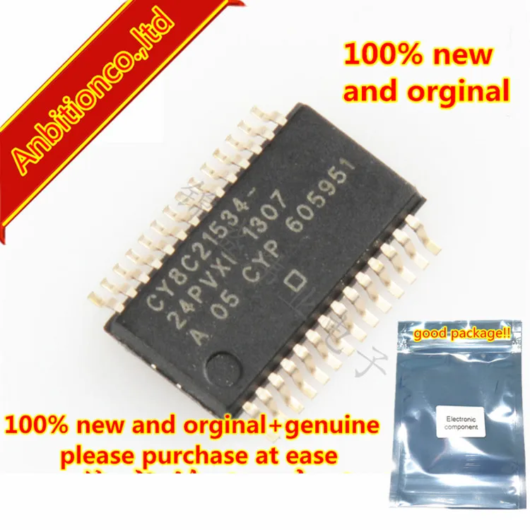 

5pcs 100% new and orginal CY8C21534-24PVXI CY8C21534 SSOP-28 PSoC Mixed-Signal Array in stock