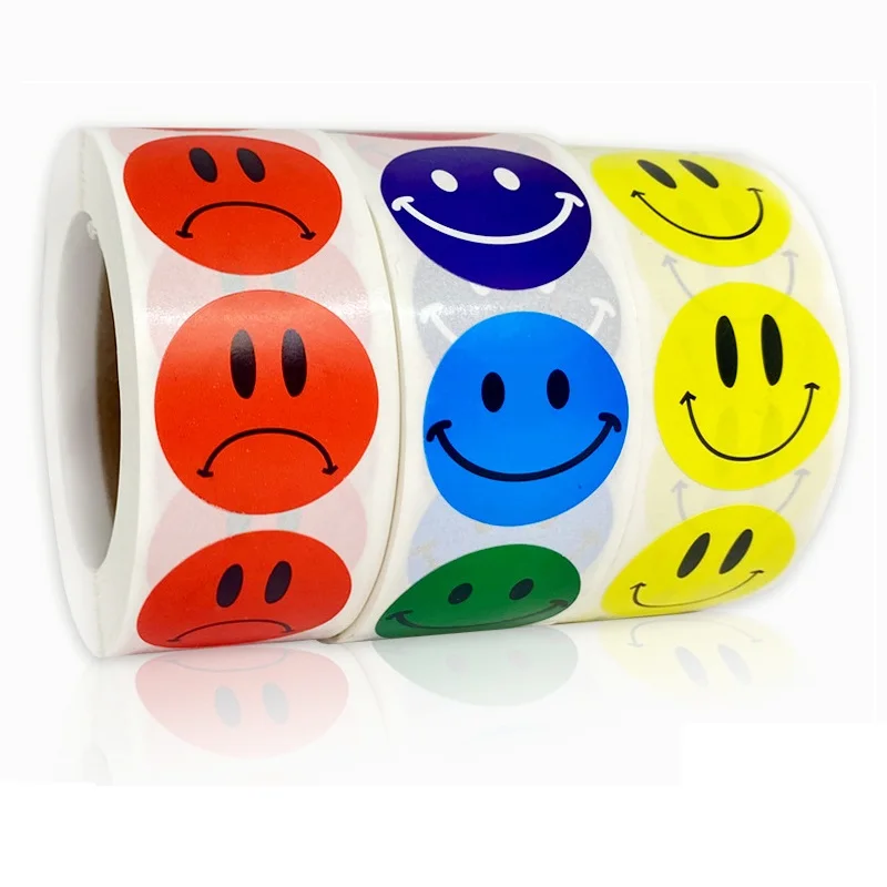 

50-500PCS Sticker Kids Reward Sticker Yellow Dots Labels Happy Sticker Kids Toys School Teacher Student Stationery