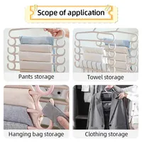 3pcs Pants Rack Multifunctional Household Saving Space Multi Layer Trousers Hanger Pants Closet Color Clothes Peg 5 Layers - Image 5