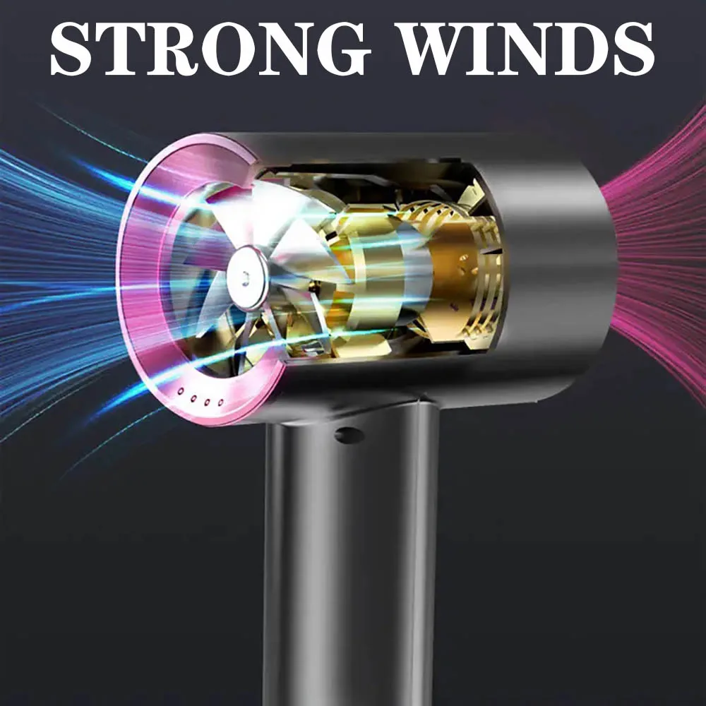 Cordless Hair Dryer Portable Hairdryer Wireless Blowers Carrying Base Hot and Cold Strong Wind for Travel Blow Dry Drawing Board 5