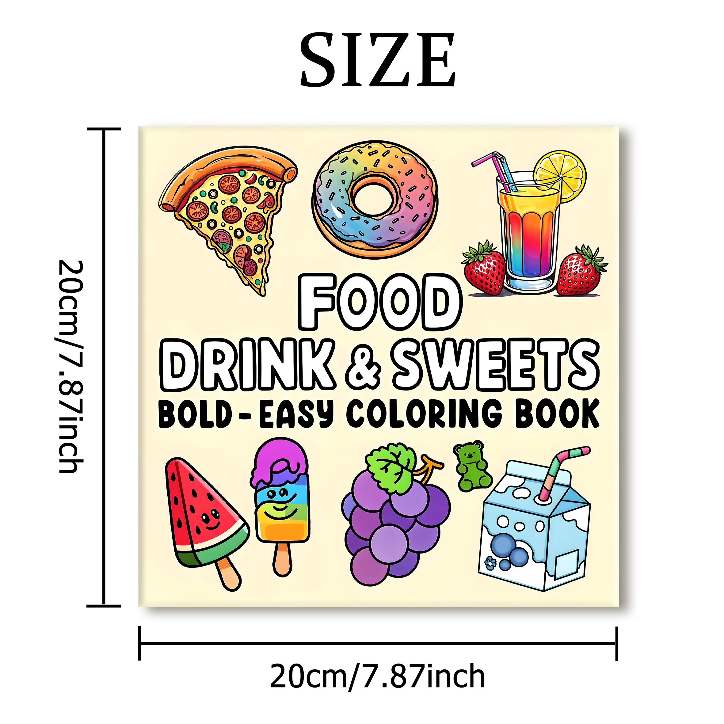 DRINK & SWEETS Bold-easy Patterns Coloring Book for Adults Cute Drawing Book Perfect Gift for Party and Birthday 2