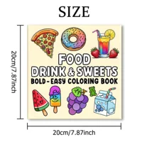 DRINK & SWEETS Bold-easy Patterns Coloring Book for Adults Cute Drawing Book Perfect Gift for Party and Birthday 2