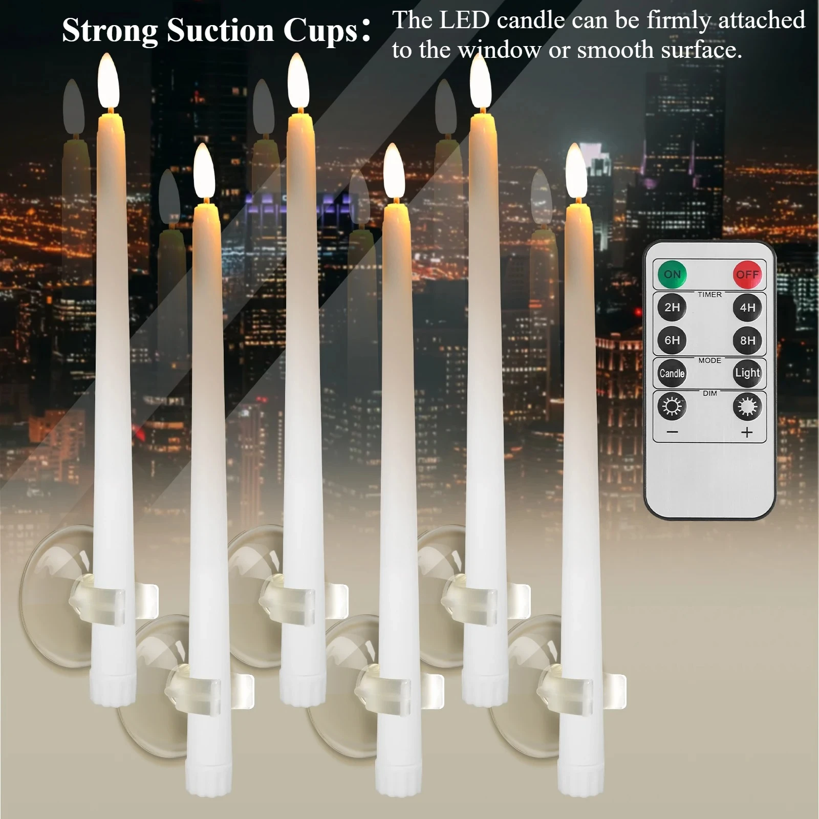 Pack of 12/24Pc LED Flameless Flickering Taper Candles with Remote Battery Operated Tea Lights Home Wedding Decor Candlesticks