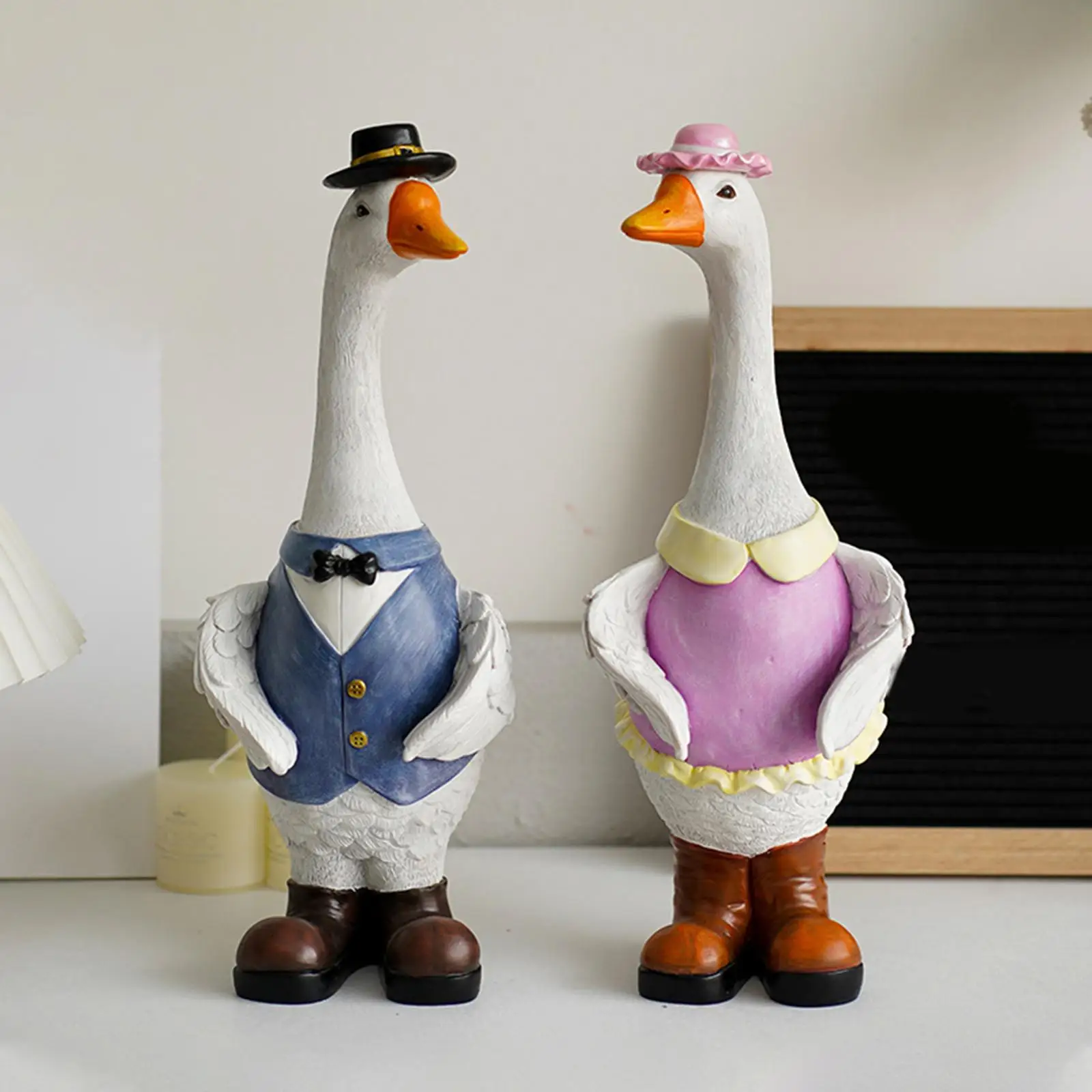 

Garden Statue Resin Duck Craft Figurines Duck Family Member Courtyard Ornaments Artwork Animal Sculptures Modern Home Decor