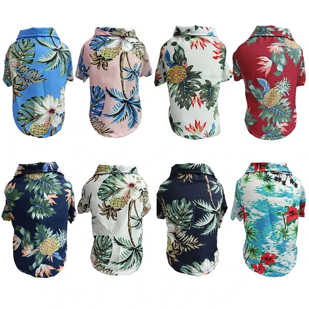 Pet Dog Shirt Designer Hawaiian Polo T-Shirt for Small Medium Pet Boys Girls Dog Summer Clothes