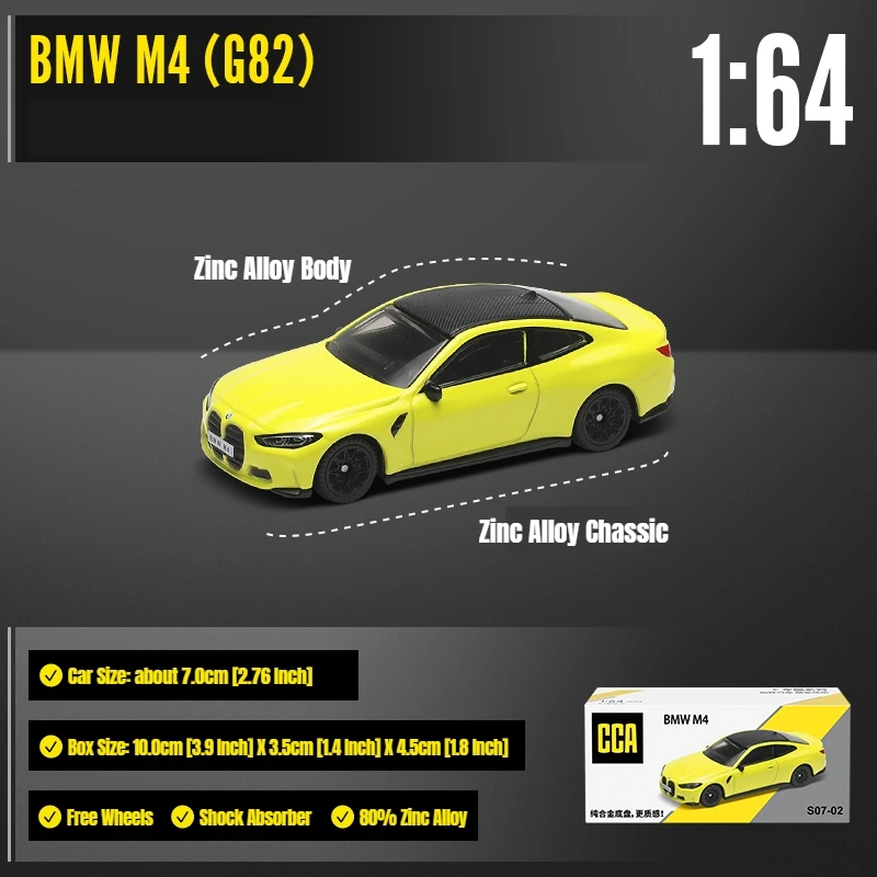 1/64 BMW M4 G82 Sedan Miniature Model CCA MSZ 3