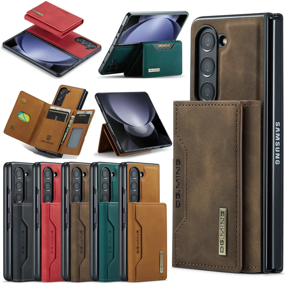 2-in-1 Leather Wallet Case with Magnetic Card Holder and Kickstand