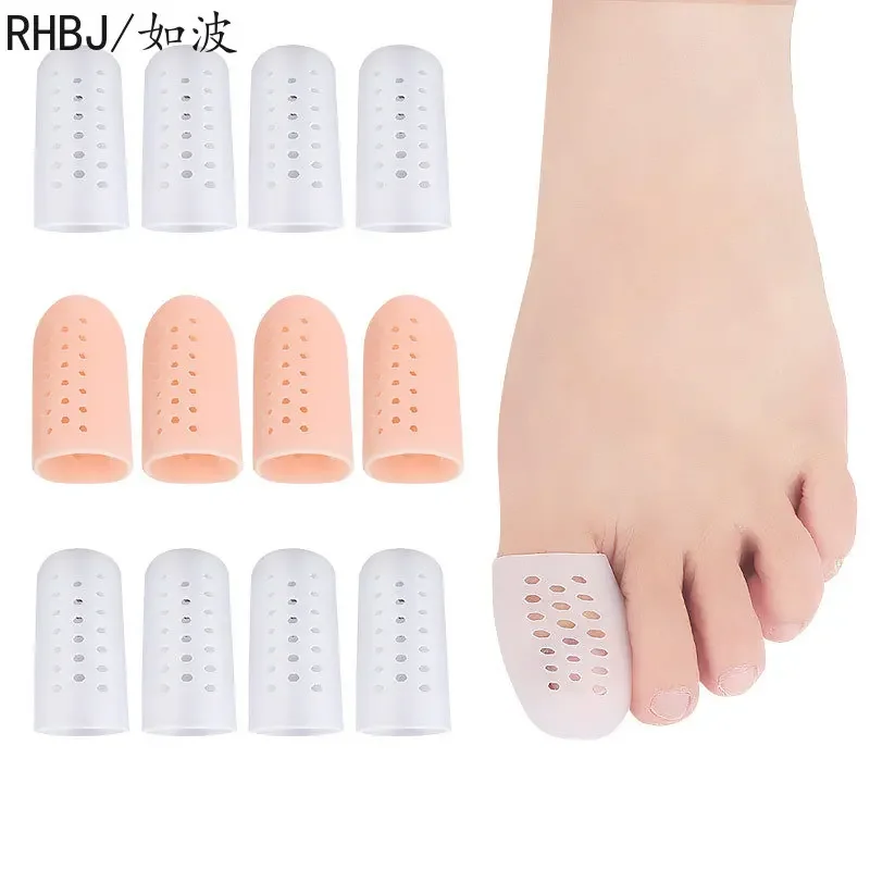 2Pcs Silicone Finger Toe Cap Protector Cover Thumb Sleeve Corn Blisters Pain Relief Toe Tube Bunion Correction Foot Care finger protector finger guard bunion splint thumb brace