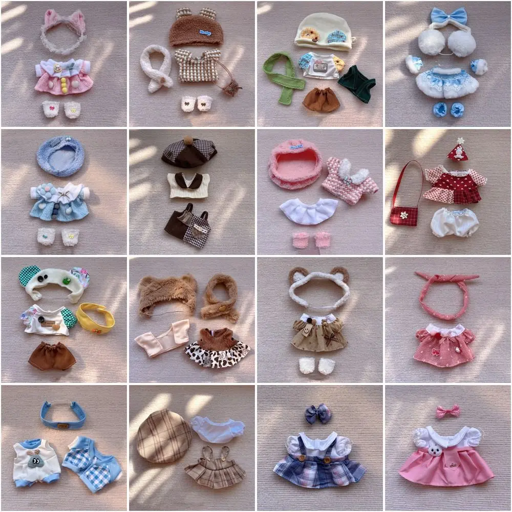 Dress Up 20cm Cotton Doll Clothes Doll Clothing Suspender Skirt Doll Winter Clothes Lovely Plush Star Doll Clothes