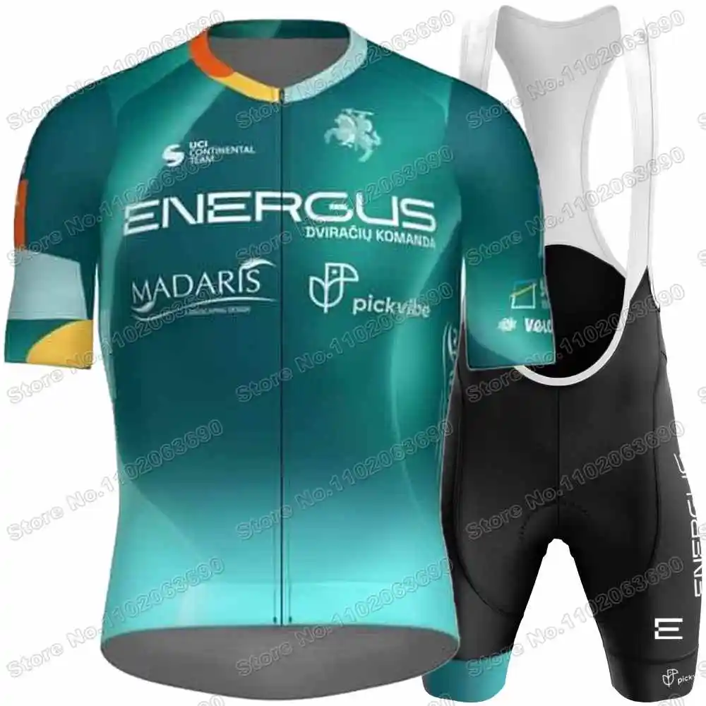 Energus Cycling Team Jersey Set Men Cycling Clothing Summer Short Sleeve Road Bike Shirts Suit Bicycle Bib Shorts MTB Wear