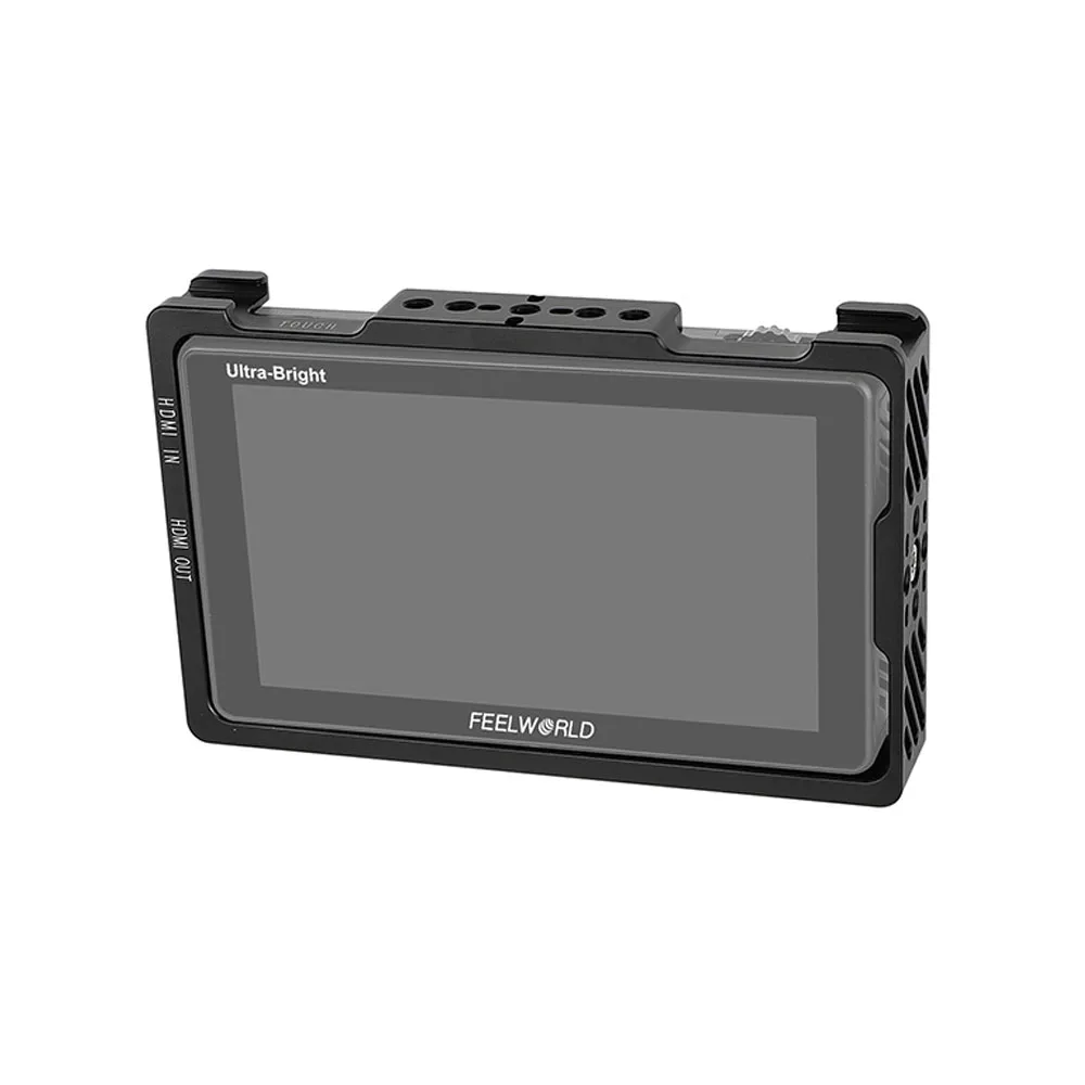 5.5" Monitor Cage Bracket Protective Case for FeelWorld LUT5 with Top Shoe Mount