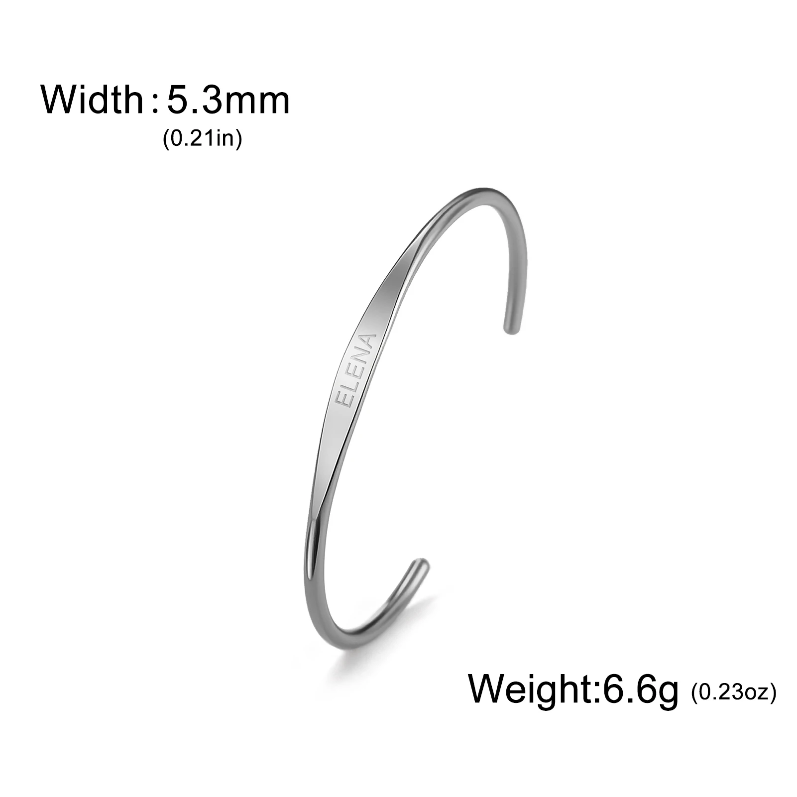 Couple Name Text Engrave Custom Bangle Personalized Bracelet Cuff Gift for Women Men Friend Stainless Steel Silver Color Jewelry