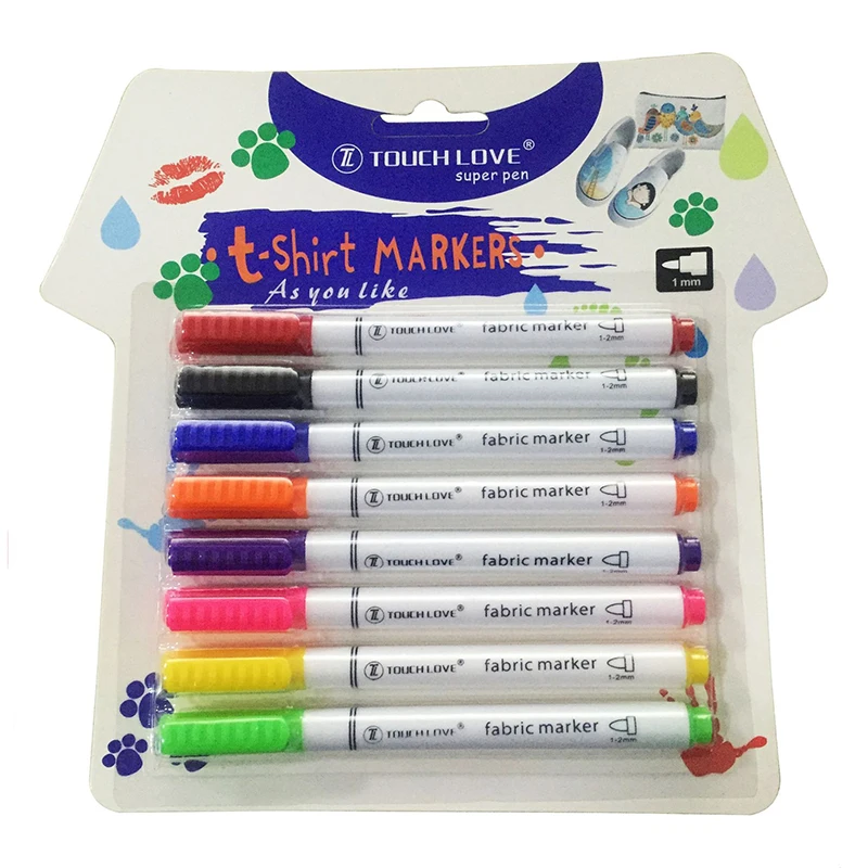 цена 8 Pcs Textile Marker Fabric Paint Pen Diy Crafts T-shirt Pigment Painting Pen Clothes Textile Marker Fabric Paint Marker