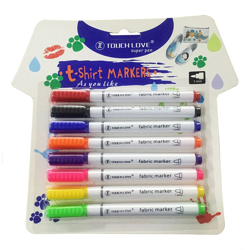 8PcsTextileMarkerFabricPaintPenDiyCraftsTshirtPigment