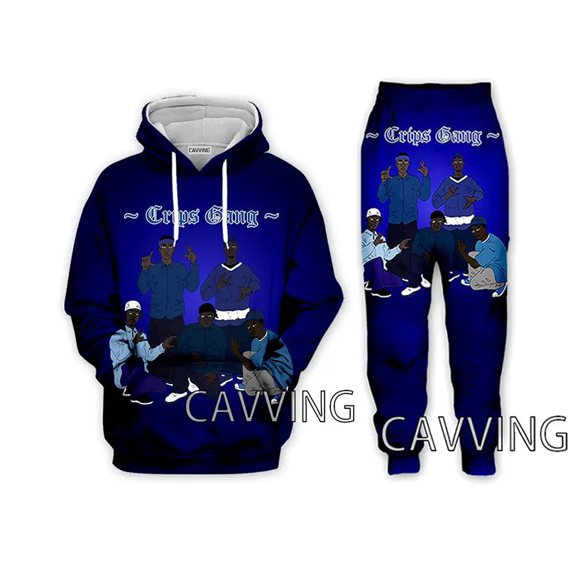 Nova Moda Feminina/masculina Impressão 3d Crips Gang Hoodies/moletom