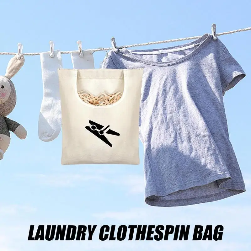 Large Laundry Bag Large Capacity Canvas Laundry Basket Closet Storage Basket Clothespin Bag Organizer For Home Organizing Saving