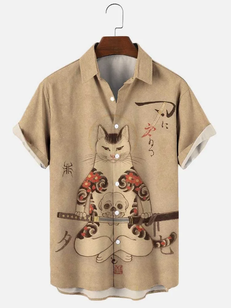 Oversized Animal Print  Sacks For Men Casual Dress Trend Summer Clothes  2023 Tees Designer Shirts Imported-clothing