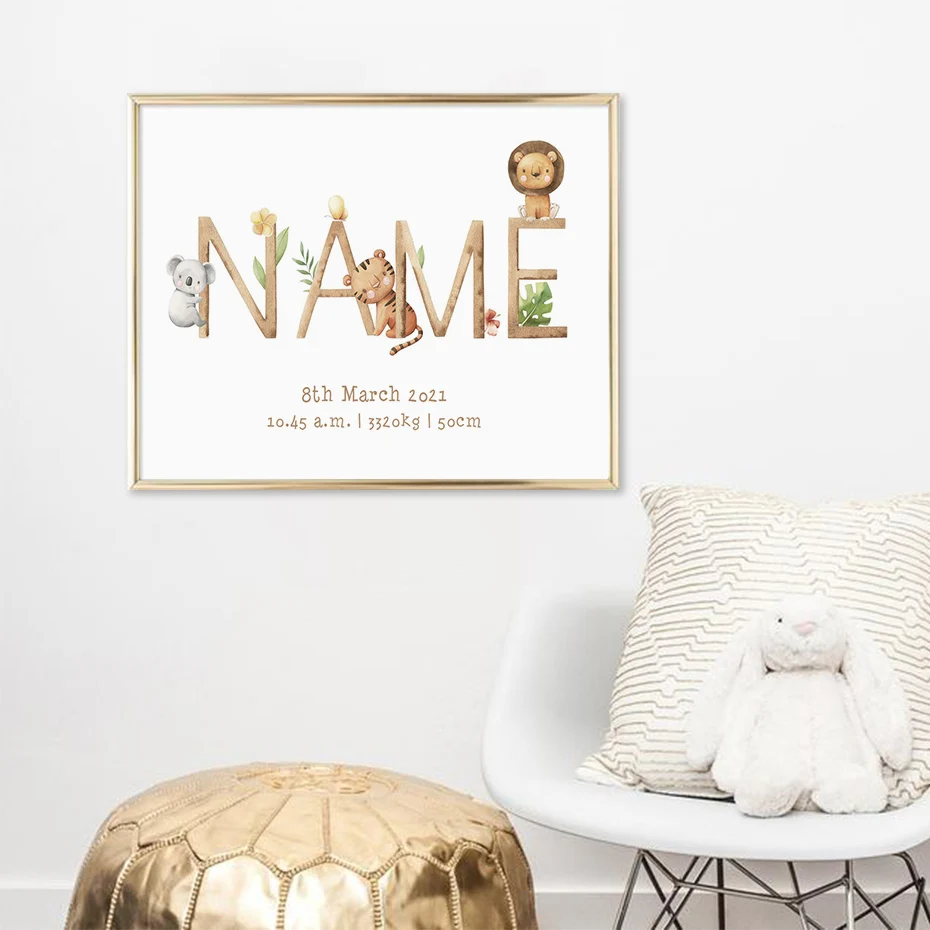 Personalized Name Lion Wall Decal - Custom Nursery Or Kids' Room Animal Decor (22"W X 20"H) - View #5