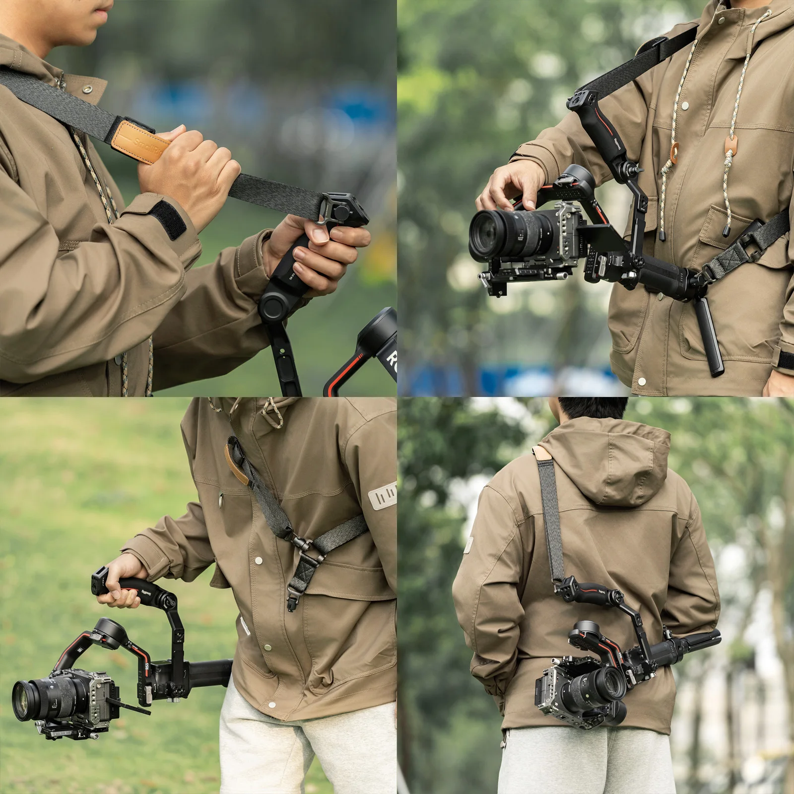 스몰리그 DJI RS 4 / RS 4 Pro / RS 4 Mini / RS 3 / RS 3 Pro / RS 3 Mini / RS 2용 경량 숄더 스트랩 (슬링 핸들용)