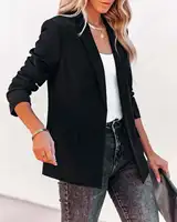 سترة بدلة كاجوال بأكمام طويلة ، بدلة احترافية مصممة خصيصًا ، صغيرة ، للخريف والشتاء ، لون نقي ، حالة مزاجية ، جديدة 1