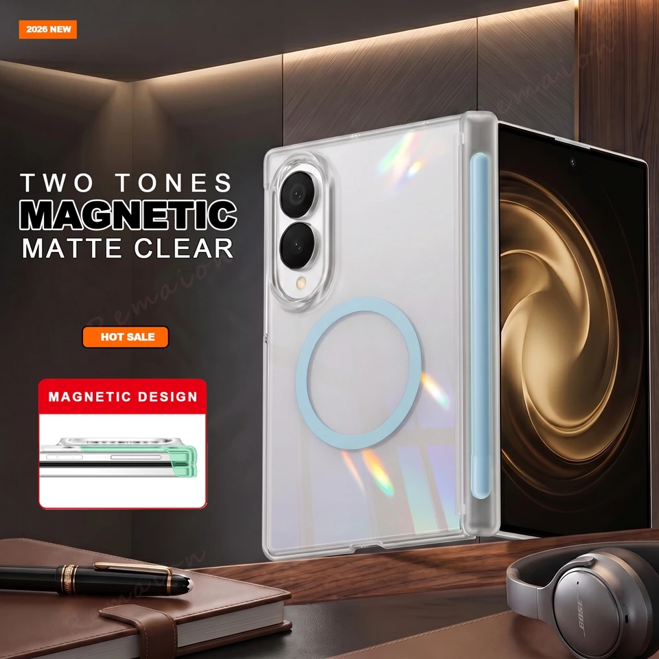 Clear Matte Classic Magnetic Phone Case - Cute Luxury Shockproof Cover
