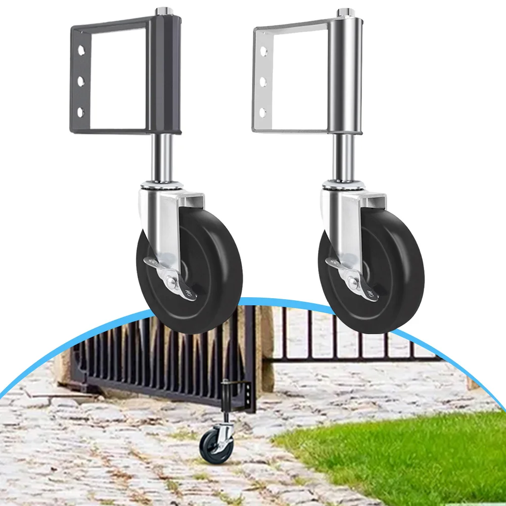 Garden Gate Wheels Wear-Resistant Gate Spring Shock-Absorbing Wheel Wheel With Brake For Ground Surfaces Including Grass Cement