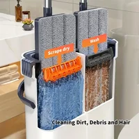 ไม้ถูพื้นแบบไม่ต้องใช้มือ JOYBOS ขนาด 40 ซม. ชุดทำความสะอาดพื้นแบบหมุน พร้อมถัง ผ้าไมโครไฟเบอร์ซักได้ ใช้ได้ทั้งแบบเปียกและแบบแห้ง สำหรับห้องน้ำ ห้องสุขา และบ้าน 3