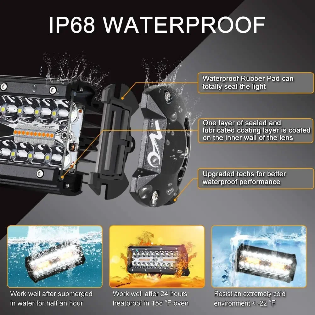 PICAA 20 Zoll 420W LED Arbeitsscheinwerfer – Lichtleiste Mit Halterung Für Offroad, LKW & SUV (6000K, Wasserdicht)
