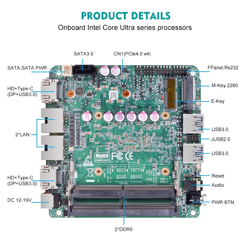 Intel Core Ultra 5 134U マザーボード 16GB RAM Intel Core Ultra 5 134U マザーボード 16GB RAM