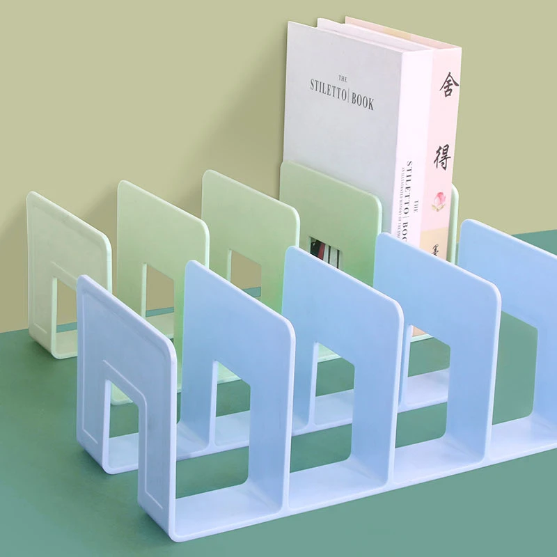 Storage racks Magazine holder File organizer 4 Grid Multi-Purpose Bookends Book Storage Stand Organizer Holder Desk Bookshelf for Book Cd Magazine File Office Supplies